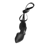 Maxbell High Heel Shoes Fashion Lace up Heels for 1/6 Female Action Figures Dress up black