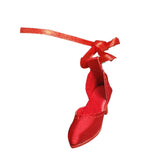 Maxbell High Heel Shoes Fashion Lace up Heels for 1/6 Female Action Figures Dress up red