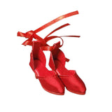 Maxbell High Heel Shoes Fashion Lace up Heels for 1/6 Female Action Figures Dress up red
