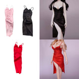 Maxbell 1/6 Scale Female Clothes Doll Outfit Costume Sleeveless Club Night Out Dress Pink