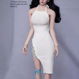 Maxbell 1/6 Bodycon Dress Cross High Slit Long Dress for 12 inch Female Figures Style A