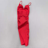 Maxbell 1/6 Scale Female Clothes Doll Outfit Costume Sleeveless Club Night Out Dress Dark Red