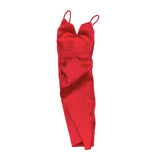 Maxbell 1/6 Scale Female Clothes Doll Outfit Costume Sleeveless Club Night Out Dress Dark Red