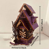 Maxbell DIY Spook House Puzzles Wooden Halloween Decor for Table Cabinet Bookshelf