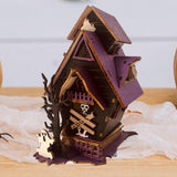 Maxbell DIY Spook House Puzzles Wooden Halloween Decor for Table Cabinet Bookshelf