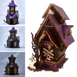 Maxbell DIY Spook House Puzzles Wooden Halloween Decor for Table Cabinet Bookshelf