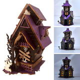 Maxbell DIY Spook House Puzzles Wooden Halloween Decor for Table Cabinet Bookshelf