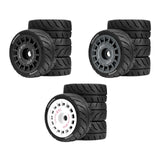 Maxbell 4 Pieces RC Wheels Tires Upgrade Easy Installation Accessories for 1:10 XV02 Black