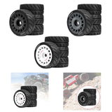 Maxbell 4 Pieces RC Wheels Tires Upgrade Easy Installation Accessories for 1:10 XV02 Black