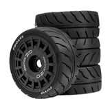 Maxbell 4 Pieces RC Wheels Tires Upgrade Easy Installation Accessories for 1:10 XV02 Black