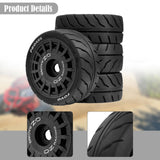 Maxbell 4 Pieces RC Wheels Tires Upgrade Easy Installation Accessories for 1:10 XV02 Black