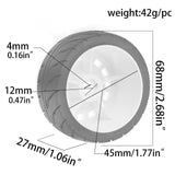 Maxbell 4 Pieces RC Wheels Tires Upgrade Easy Installation Accessories for 1:10 XV02 Gray