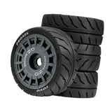 Maxbell 4 Pieces RC Wheels Tires Upgrade Easy Installation Accessories for 1:10 XV02 Gray