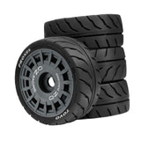 Maxbell 4 Pieces RC Wheels Tires Upgrade Easy Installation Accessories for 1:10 XV02 Gray