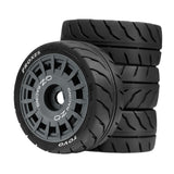 Maxbell 4 Pieces RC Wheels Tires Upgrade Easy Installation Accessories for 1:10 XV02 Gray