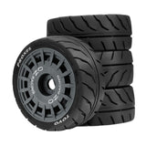 Maxbell 4 Pieces RC Wheels Tires Upgrade Easy Installation Accessories for 1:10 XV02 Gray