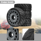 Maxbell 4 Pieces RC Wheels Tires Upgrade Easy Installation Accessories for 1:10 XV02 Gray
