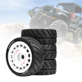 Maxbell 4 Pieces RC Wheels Tires Upgrade Easy Installation Accessories for 1:10 XV02 White
