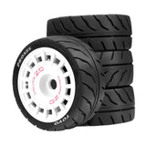Maxbell 4 Pieces RC Wheels Tires Upgrade Easy Installation Accessories for 1:10 XV02 White