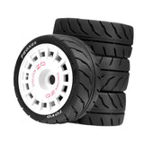Maxbell 4 Pieces RC Wheels Tires Upgrade Easy Installation Accessories for 1:10 XV02 White