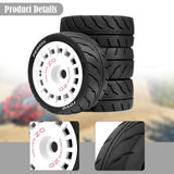 Maxbell 4 Pieces RC Wheels Tires Upgrade Easy Installation Accessories for 1:10 XV02 White
