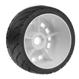 Maxbell 4 Pieces RC Wheels Tires Upgrade Easy Installation Accessories for 1:10 XV02 White