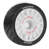 Maxbell 4 Pieces RC Wheels Tires Upgrade Easy Installation Accessories for 1:10 XV02 White