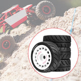 Maxbell 4 Pieces RC Wheels Tires Upgrade Easy Installation Accessories for 1:10 XV02 White