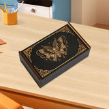 Maxbell Wooden Tarot Box Sliding Gift Rectangular Collectible Decorative Trinket Box Butterfly
