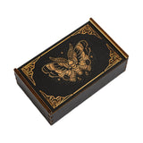 Maxbell Wooden Tarot Box Sliding Gift Rectangular Collectible Decorative Trinket Box Butterfly