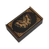 Maxbell Wooden Tarot Box Sliding Gift Rectangular Collectible Decorative Trinket Box Butterfly