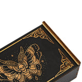 Maxbell Wooden Tarot Box Sliding Gift Rectangular Collectible Decorative Trinket Box Butterfly