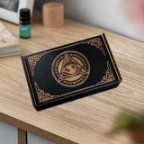 Maxbell Wooden Tarot Box Sliding Gift Rectangular Collectible Decorative Trinket Box Triangle