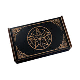 Maxbell Wooden Tarot Box Sliding Gift Rectangular Collectible Decorative Trinket Box Round