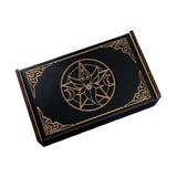 Maxbell Wooden Tarot Box Sliding Gift Rectangular Collectible Decorative Trinket Box Round