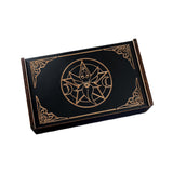 Maxbell Wooden Tarot Box Sliding Gift Rectangular Collectible Decorative Trinket Box Round