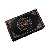 Maxbell Wooden Tarot Box Sliding Gift Rectangular Collectible Decorative Trinket Box Round