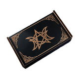 Maxbell Wooden Tarot Box Sliding Gift Rectangular Collectible Decorative Trinket Box Stars Moon