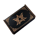 Maxbell Wooden Tarot Box Sliding Gift Rectangular Collectible Decorative Trinket Box Stars Moon