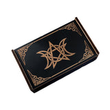 Maxbell Wooden Tarot Box Sliding Gift Rectangular Collectible Decorative Trinket Box Stars Moon