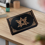 Maxbell Wooden Tarot Box Sliding Gift Rectangular Collectible Decorative Trinket Box Stars Moon