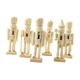 Maxbell 6x DIY Wooden Christmas Nutcrackers Paintable Puppet for Party Home Entrance