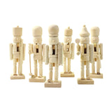 Maxbell 6x DIY Wooden Christmas Nutcrackers Paintable Puppet for Party Home Entrance