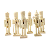 Maxbell 6x DIY Wooden Christmas Nutcrackers Paintable Puppet for Party Home Entrance