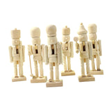 Maxbell 6x DIY Wooden Christmas Nutcrackers Paintable Puppet for Party Home Entrance