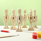 Maxbell 6x DIY Wooden Christmas Nutcrackers Paintable Puppet for Party Home Entrance