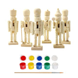 Maxbell 6Pcs DIY Wooden Christmas Nutcrackers Unfinished Unpainted Desktop Ornaments