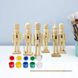 Maxbell 6Pcs DIY Wooden Christmas Nutcrackers Unfinished Unpainted Desktop Ornaments