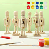Maxbell 6Pcs DIY Wooden Christmas Nutcrackers Unfinished Unpainted Desktop Ornaments