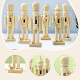 Maxbell 6Pcs DIY Wooden Christmas Nutcrackers Unfinished Unpainted Desktop Ornaments